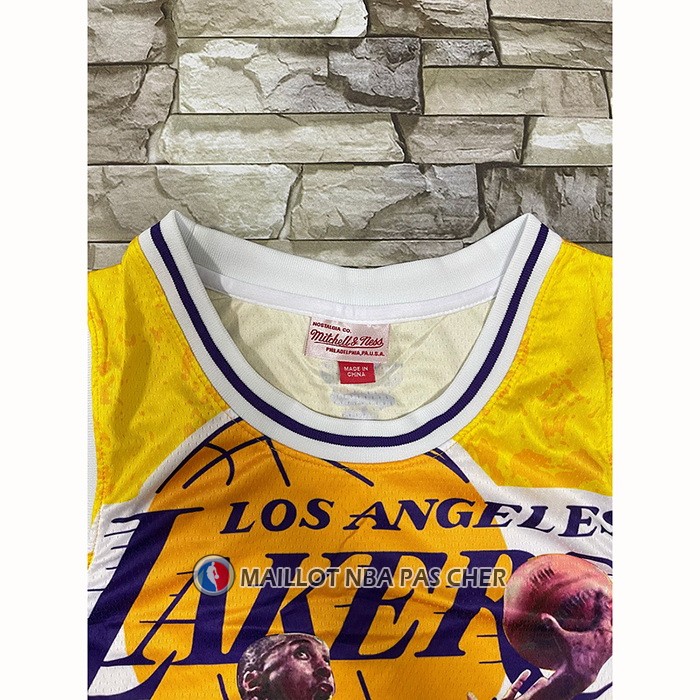 Maillot Los Angeles Lakers Kobe Bryant NO 24 Mamba Jaune